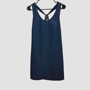 J CREW Twisted Back Shift Dress Navy Blue Dance Wedding Sz 00